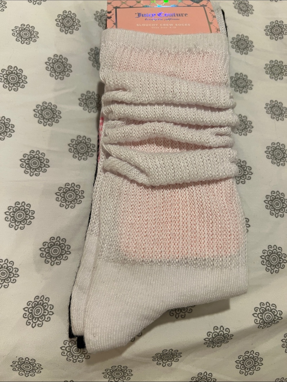 Juicy Couture 2 pairs slouchy socks shoe size 4-10